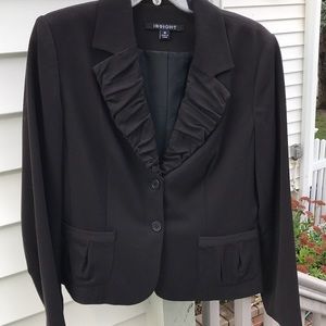 Insight Womens Dark Brown Long Sleeve Blazer size 10